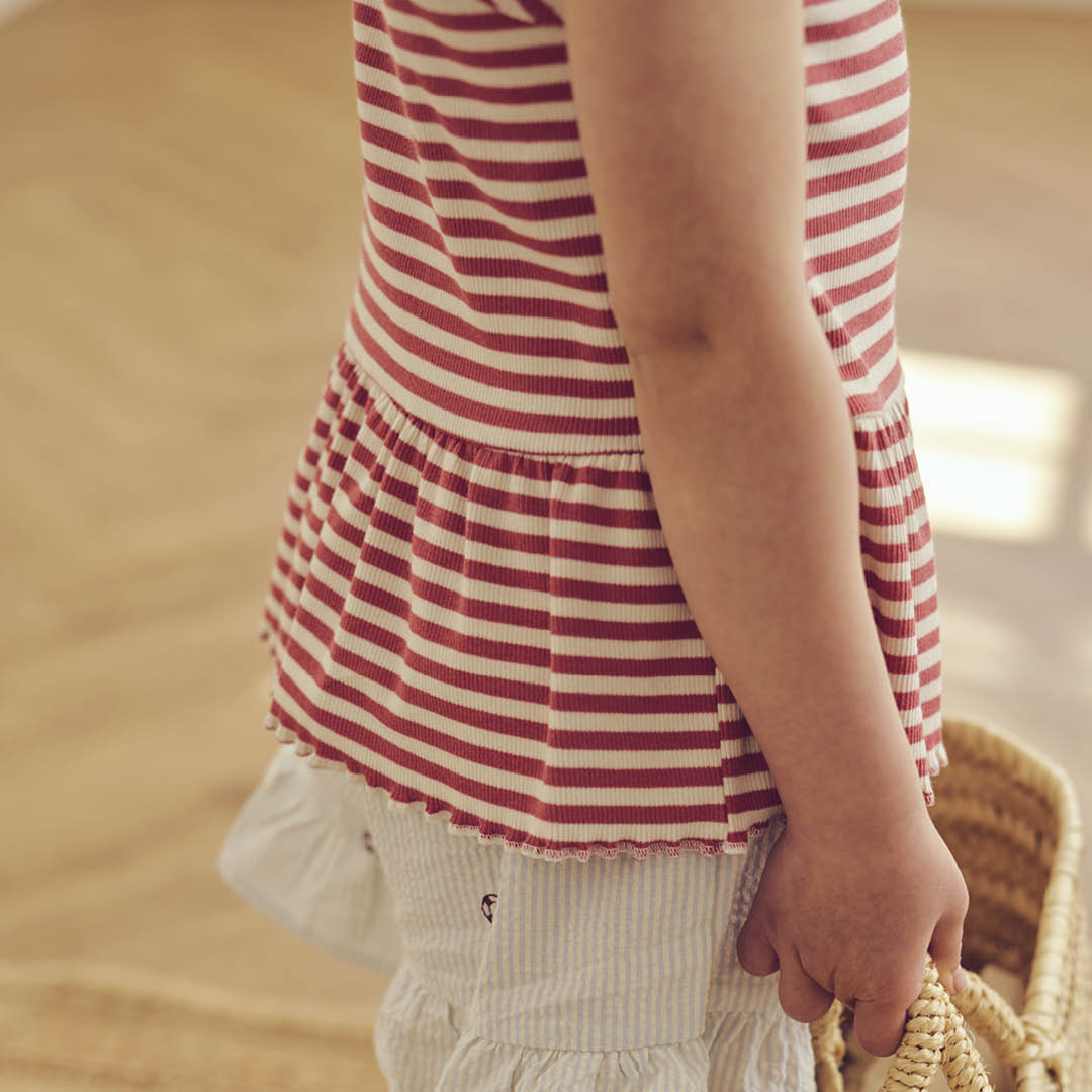 Müsli Top Rib Stripe Peplum