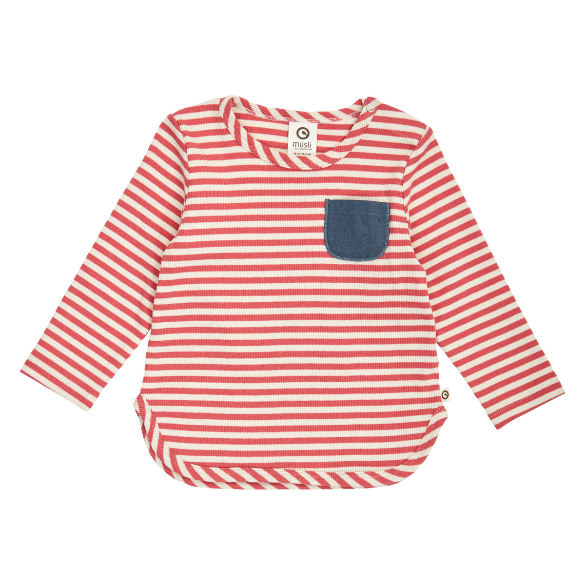 Müsli Bluse Rib Stripe Pocket