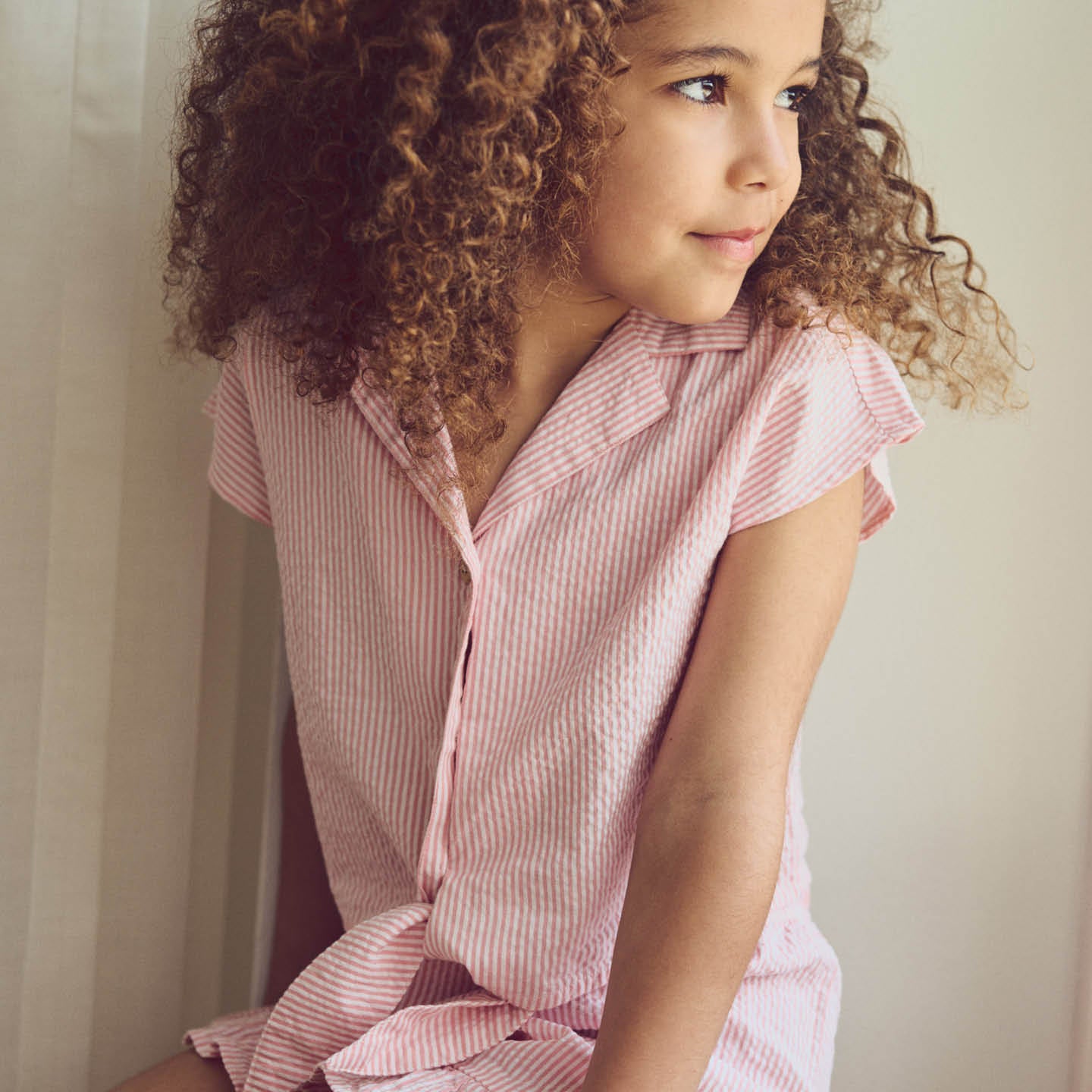 Muesli Shirt Seersucker Stripe Crop