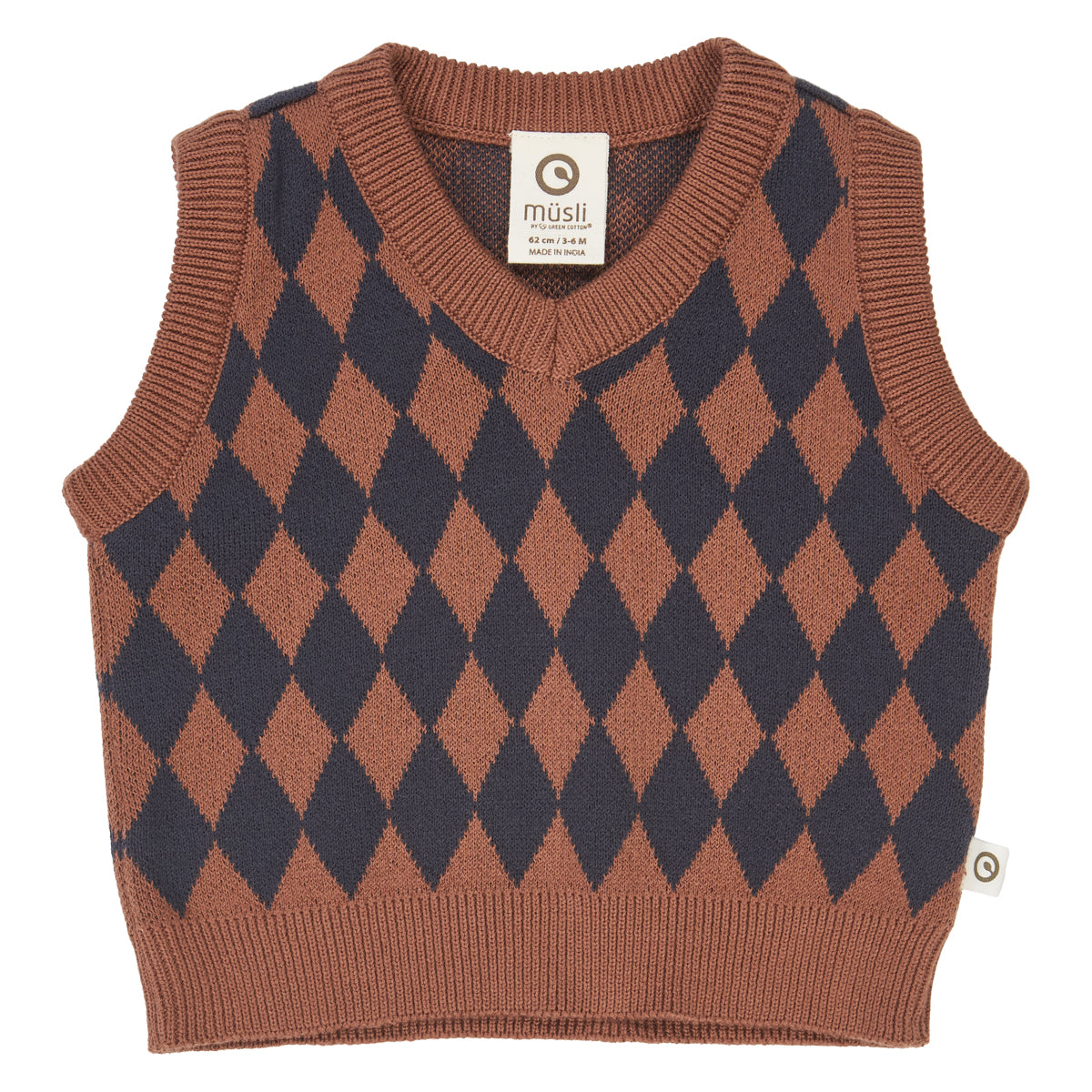 Muesli Knitted Vest Harlequin