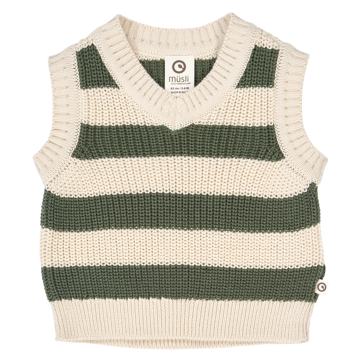 Muesli Knitted Vest Stripe