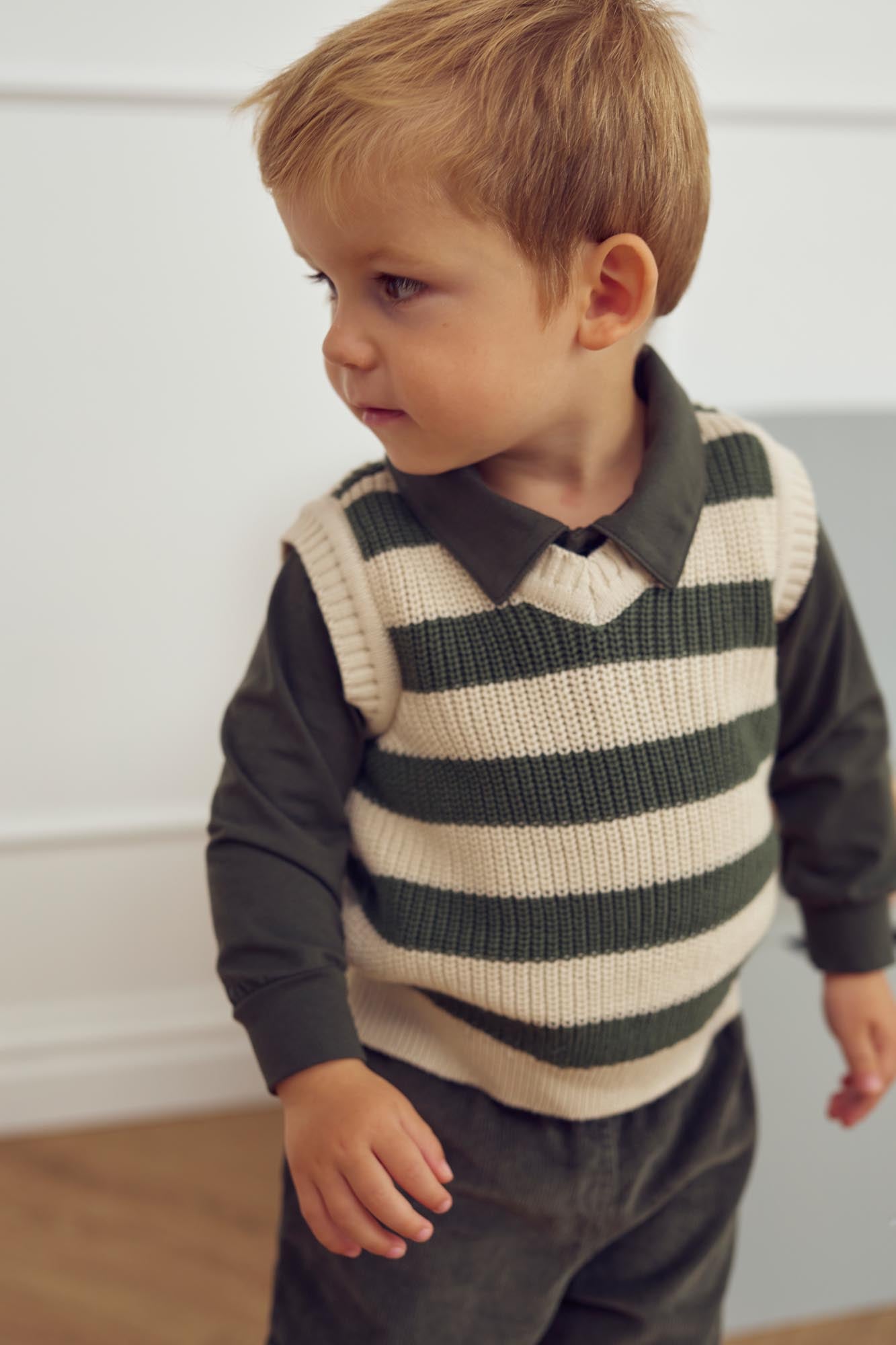 Muesli Knitted Vest Stripe