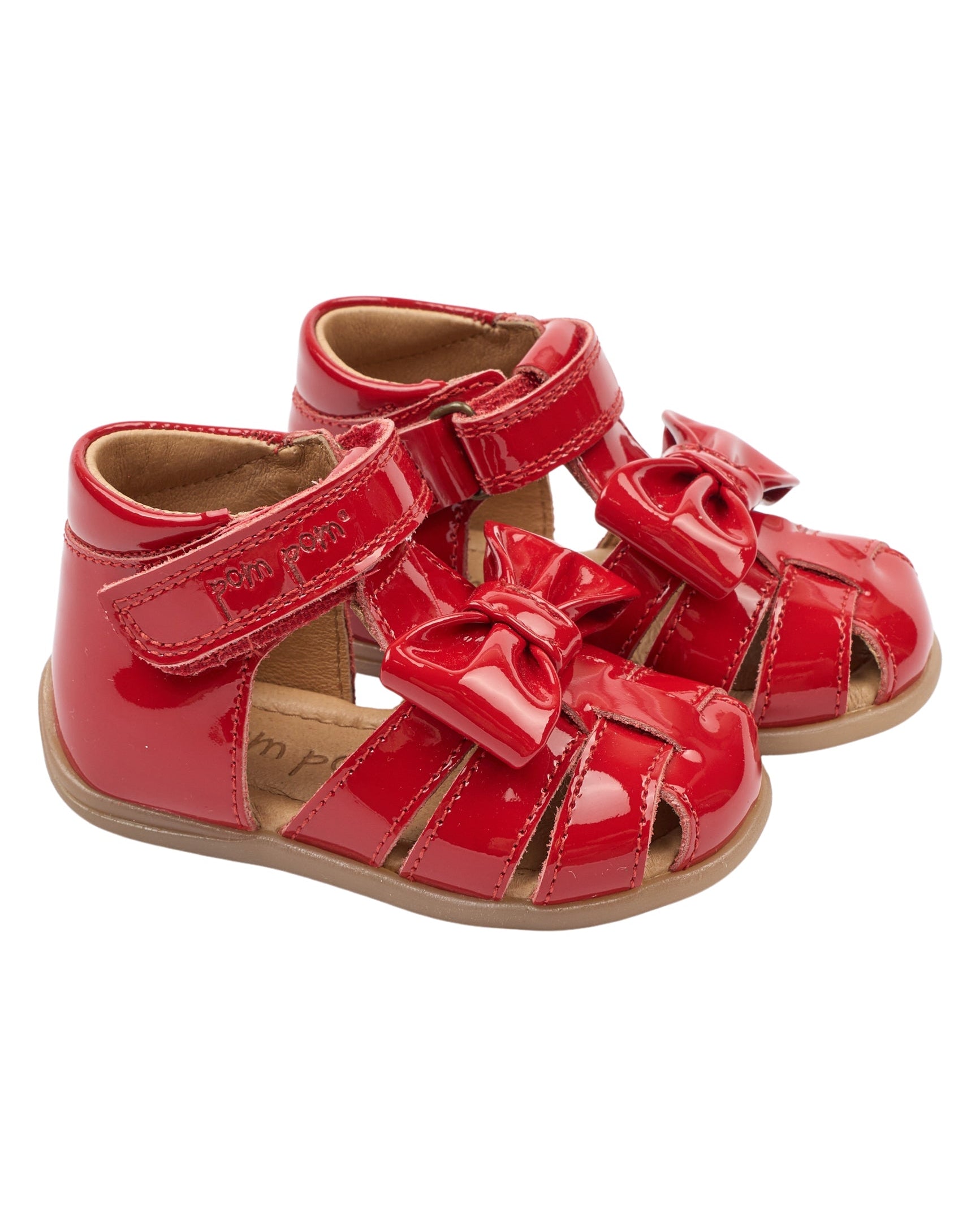 Pom Pom Sandals Starters Bow Velcro