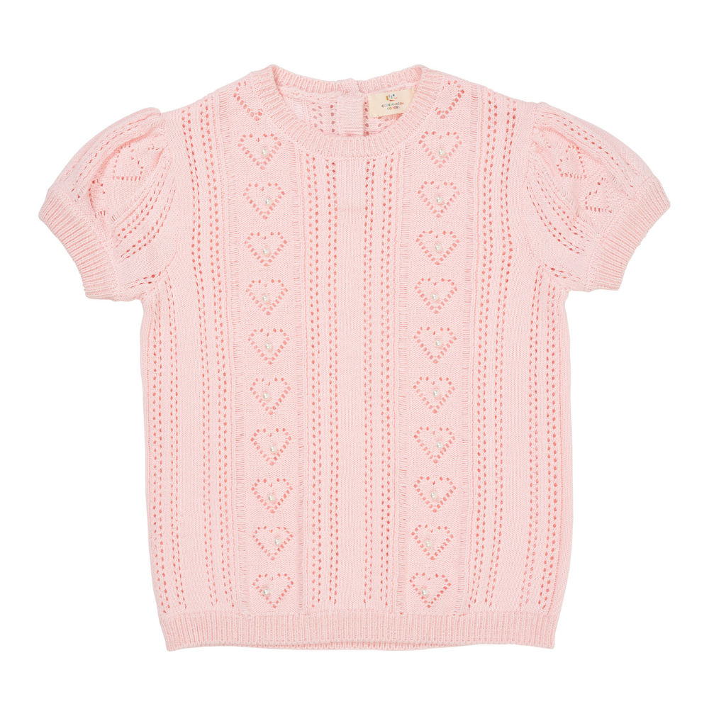 Copenhagen Colors T-shirt Pointelle Strik Pearls