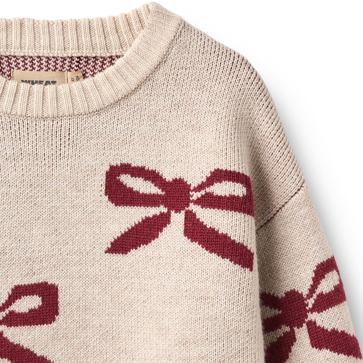 Wheat Pullover Jacquard Bow