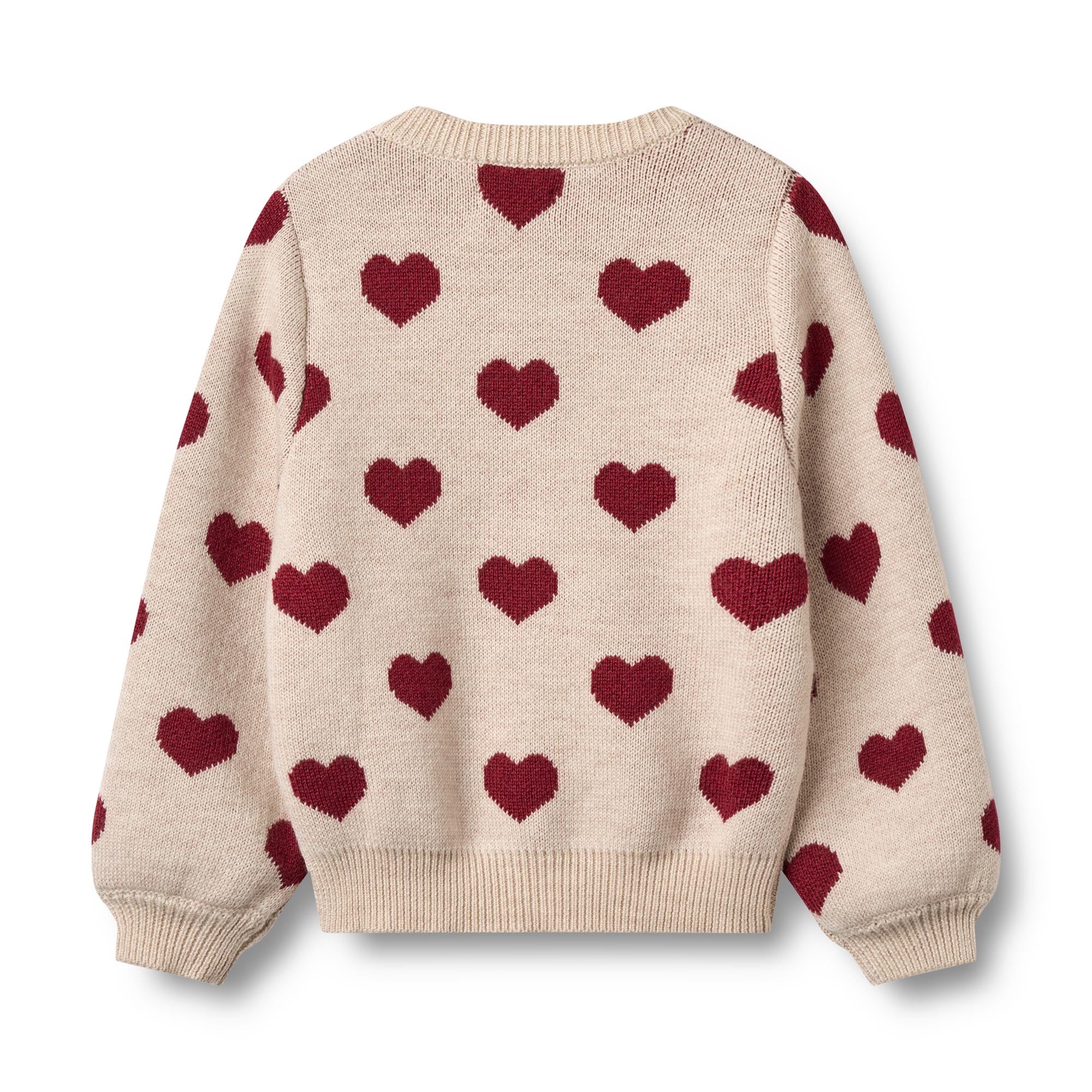 Wheat Cardigan Jacquard Heart