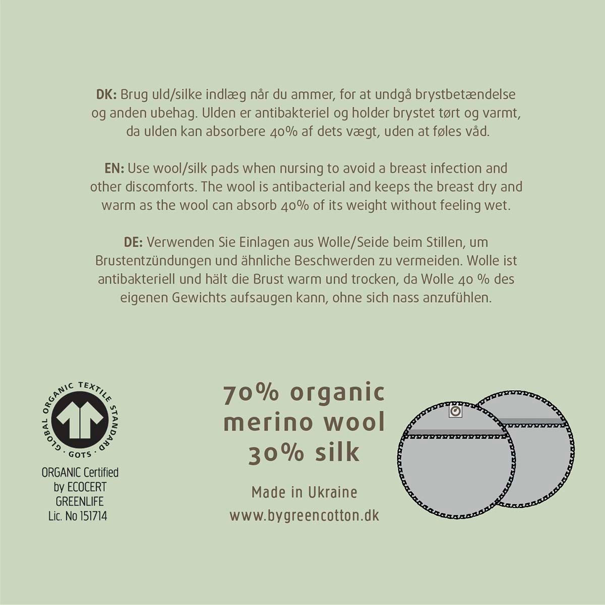 Muesli Nursing Pads Wool/Silk