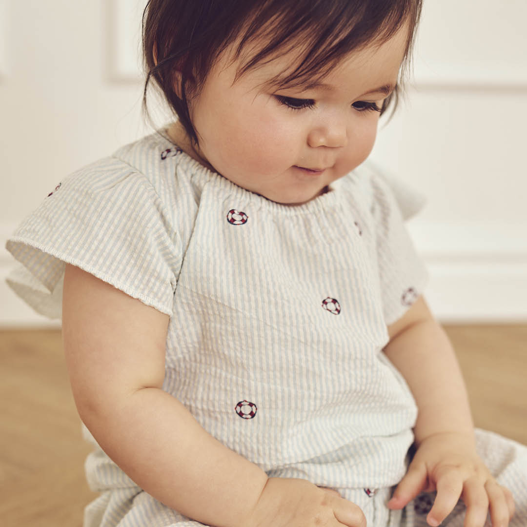 Müsli Top Seersucker Stripe Frill