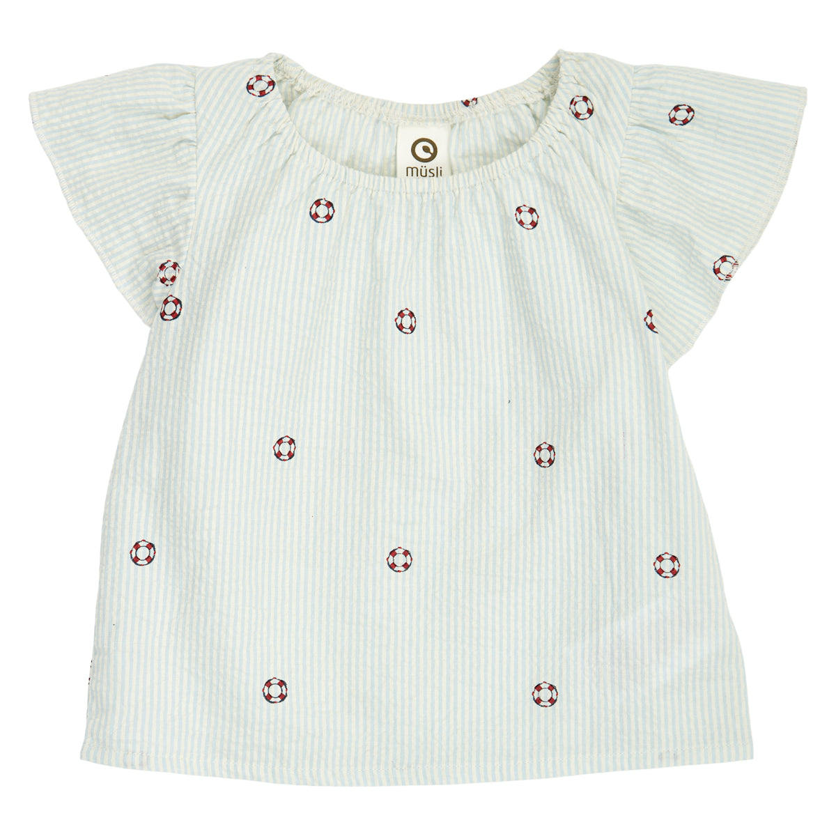 Müsli Top Seersucker Stripe Frill