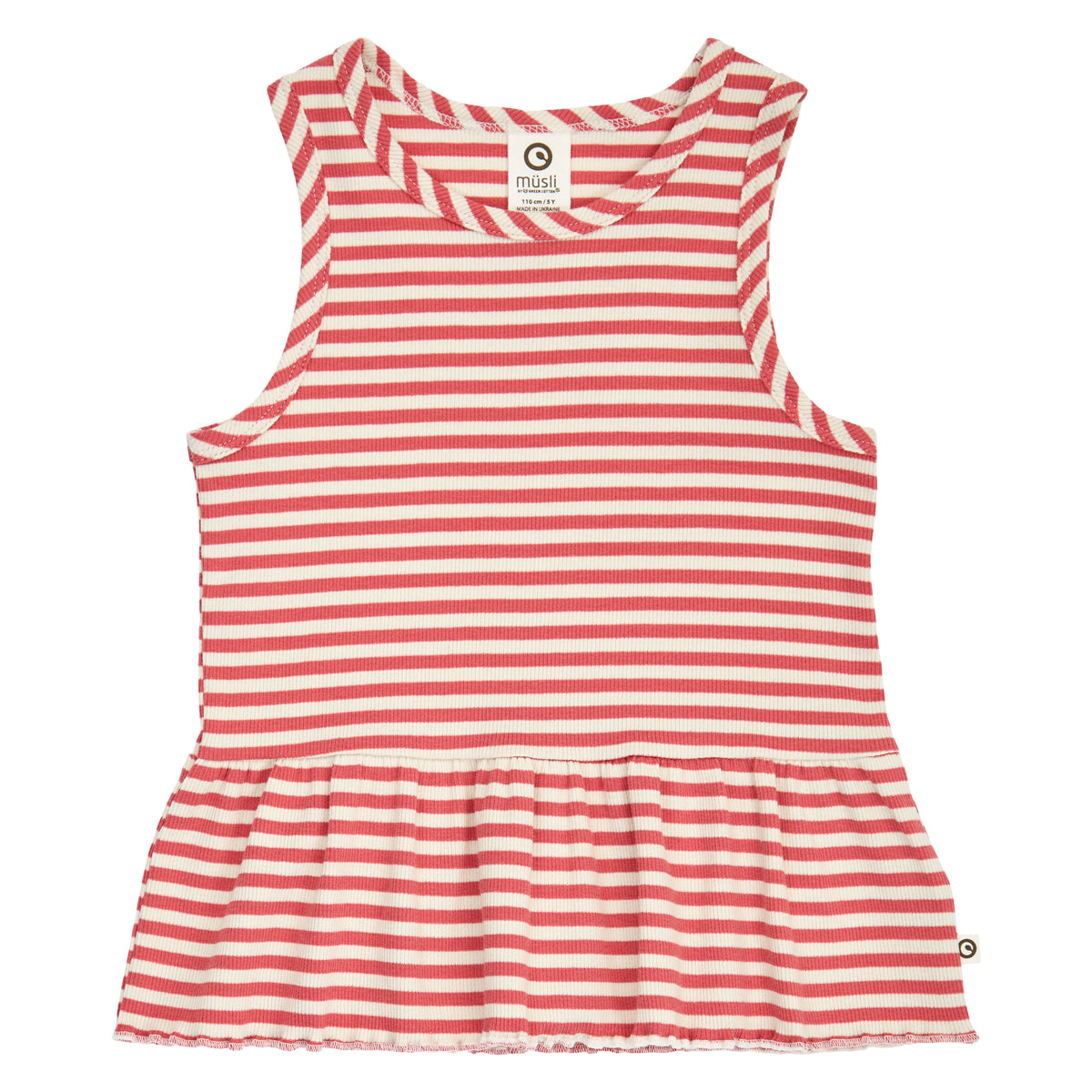 Müsli Top Rib Stripe Peplum