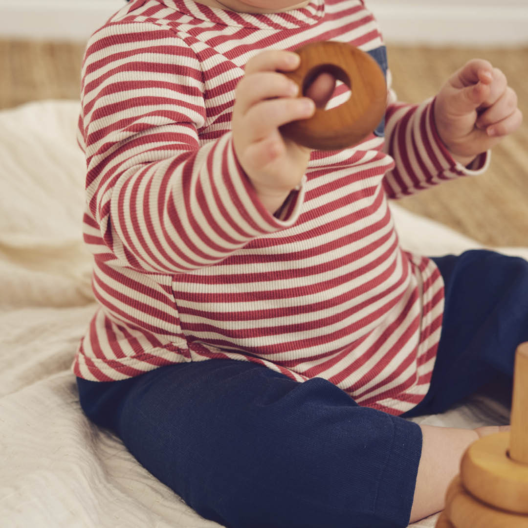 Müsli Bluse Rib Stripe Pocket