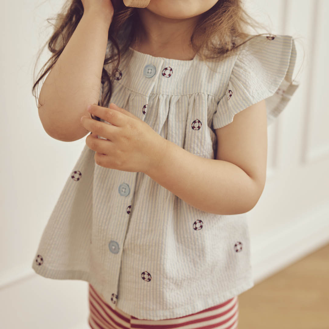Müsli Top Seersucker Stripe Frill