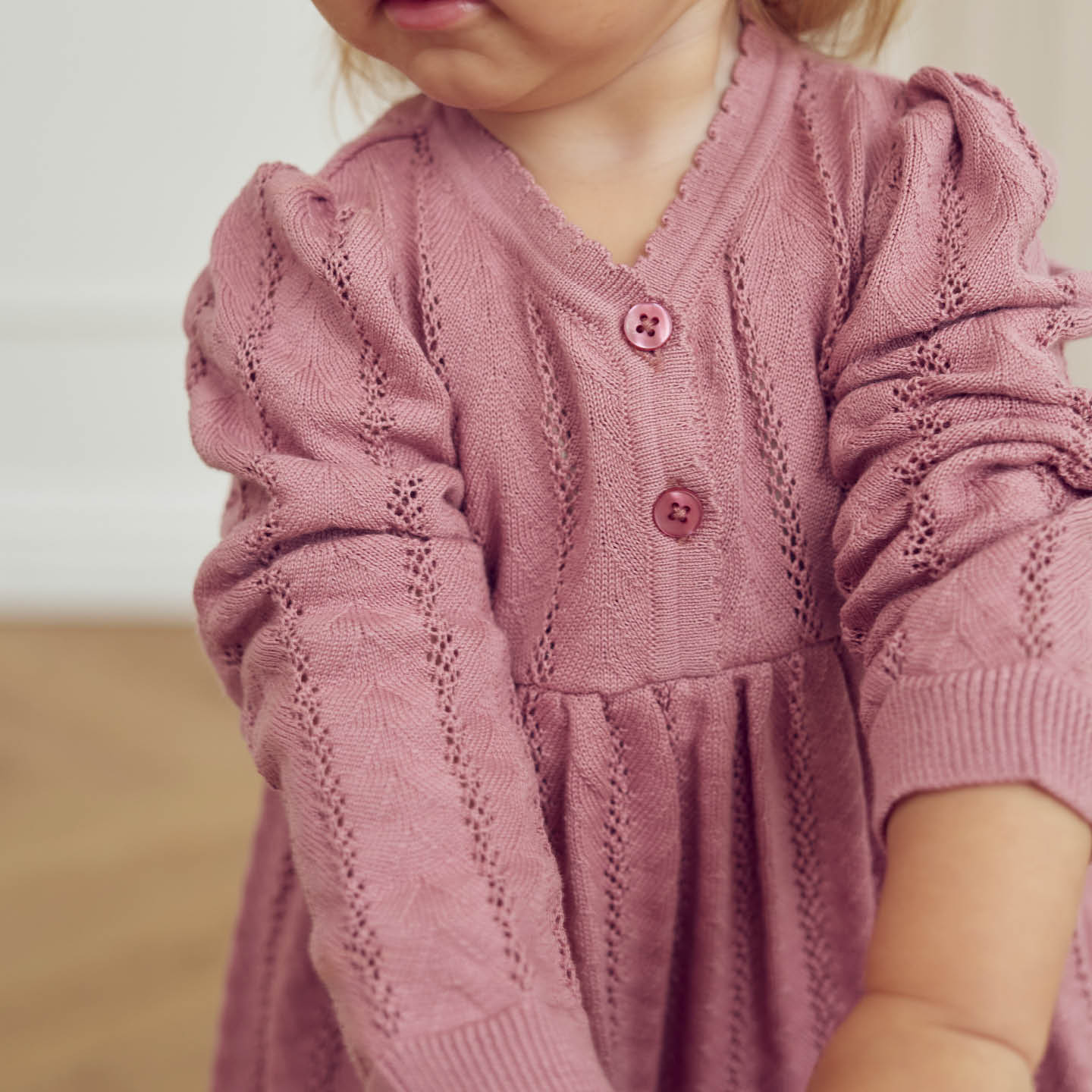 Müsli Strik Kjole Pointelle