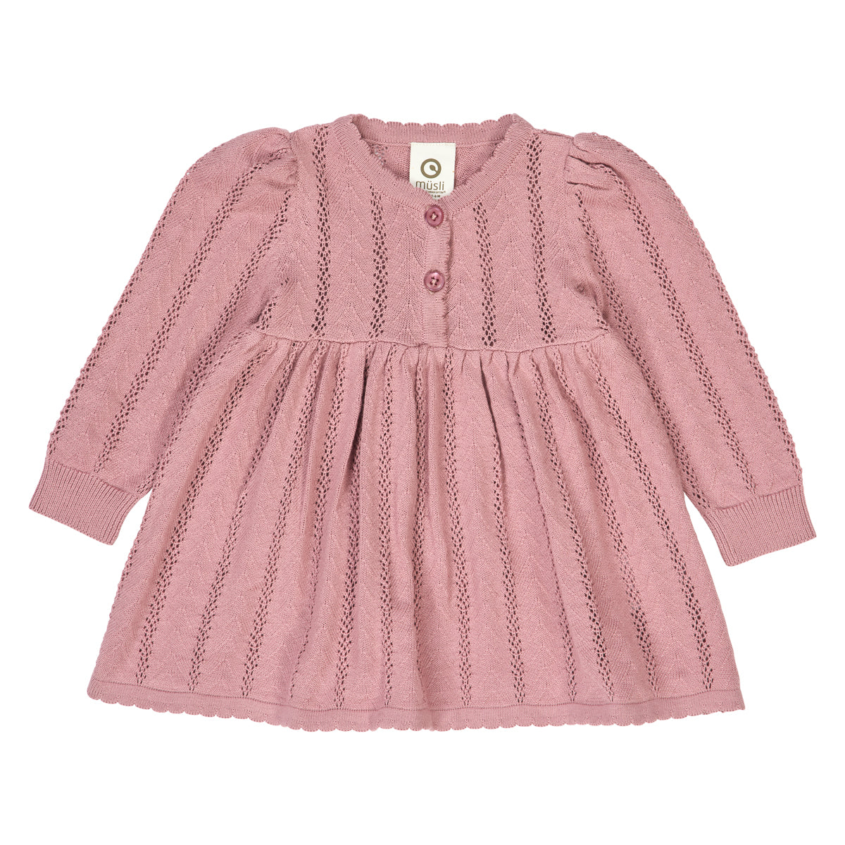 Müsli Strik Kjole Pointelle