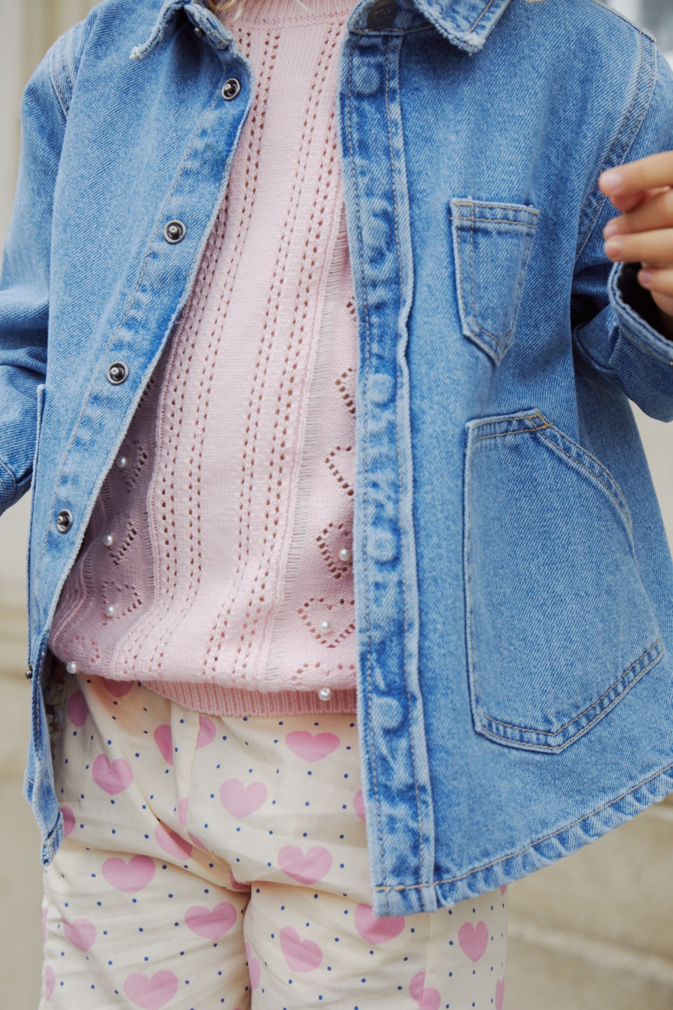 Copenhagen Colors T-shirt Pointelle Strik Pearls