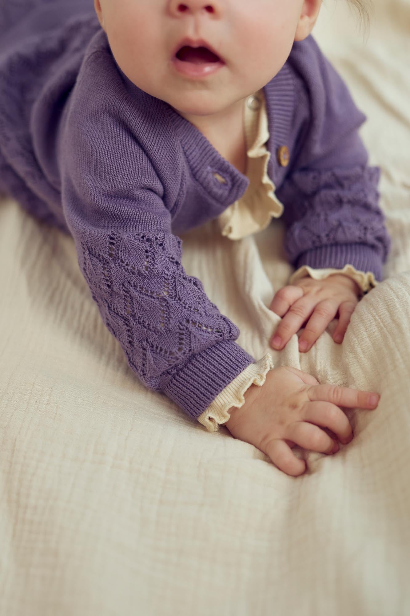 Muesli Knit Cardigan Leaf