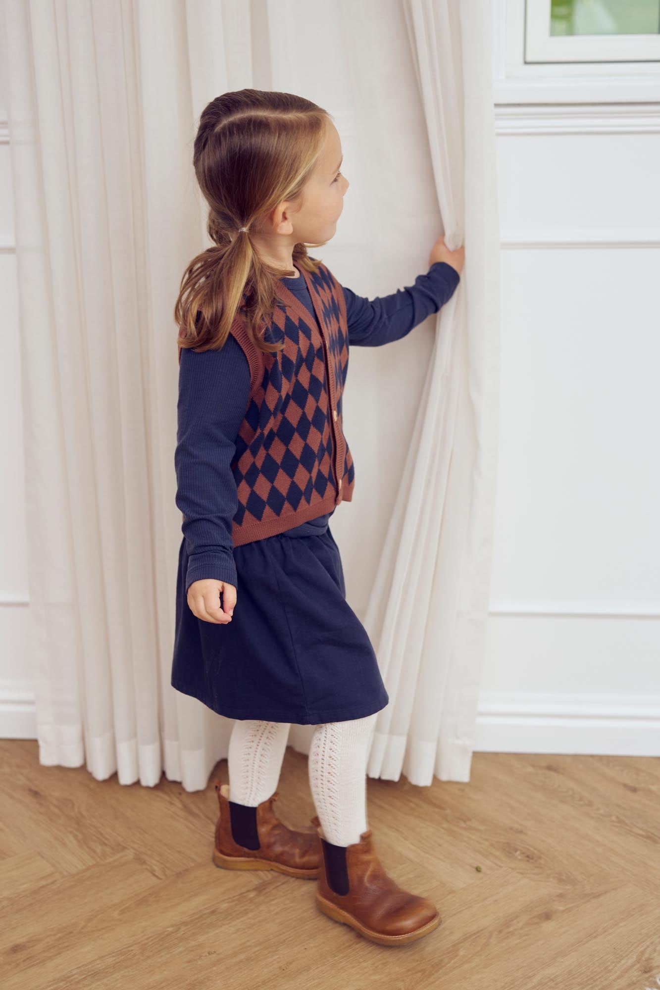 Muesli Knitted Vest Harlequin