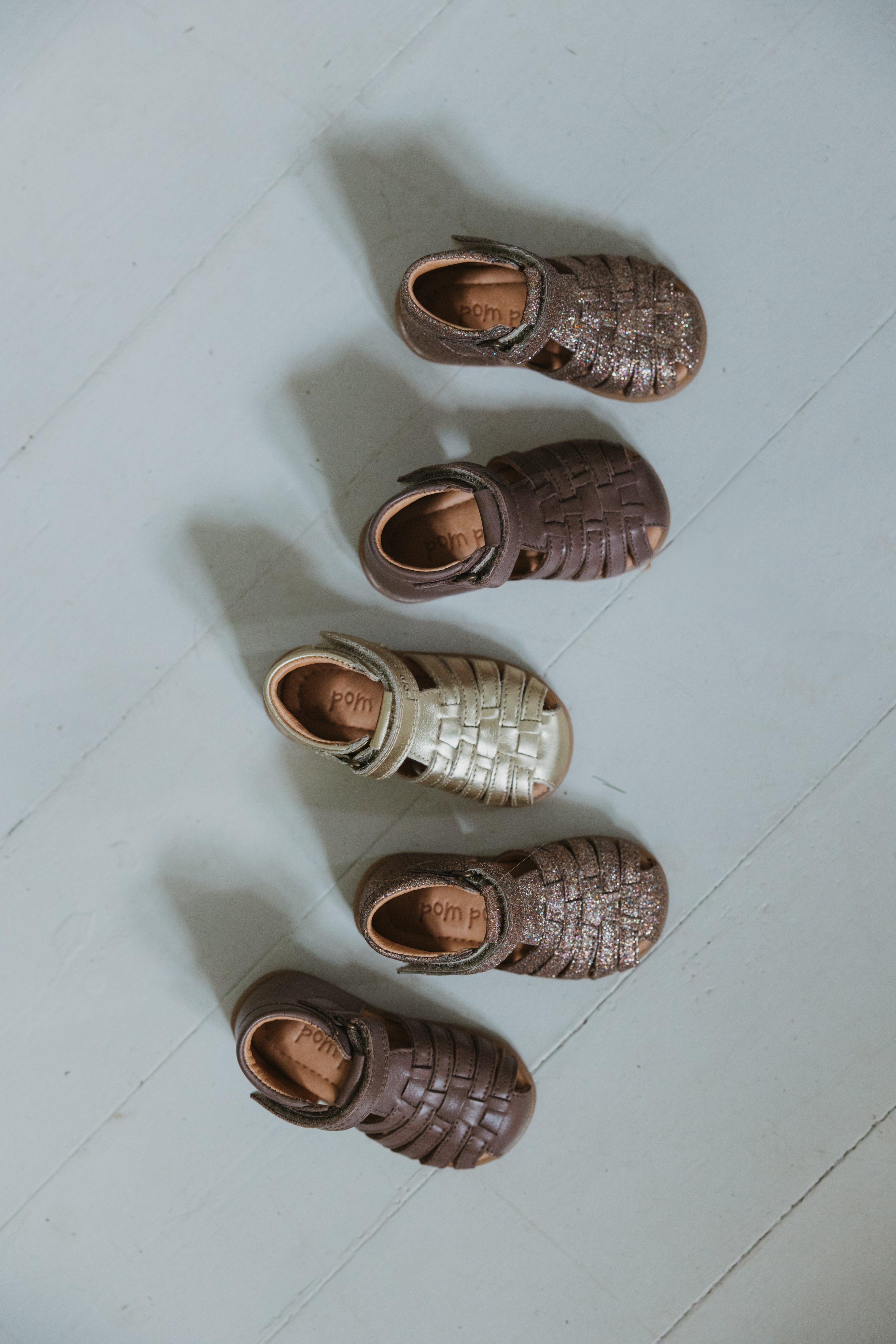 Pom Pom Sandals Starters Velcro Braid