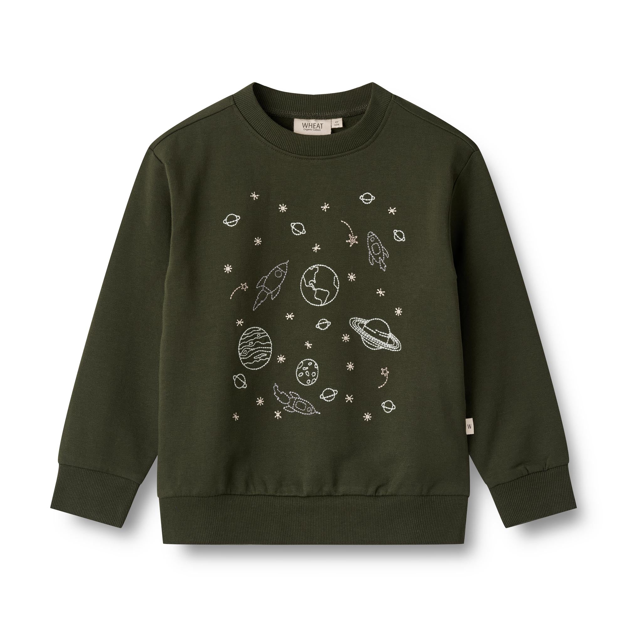Wheat Sweatshirt Space Embroidery