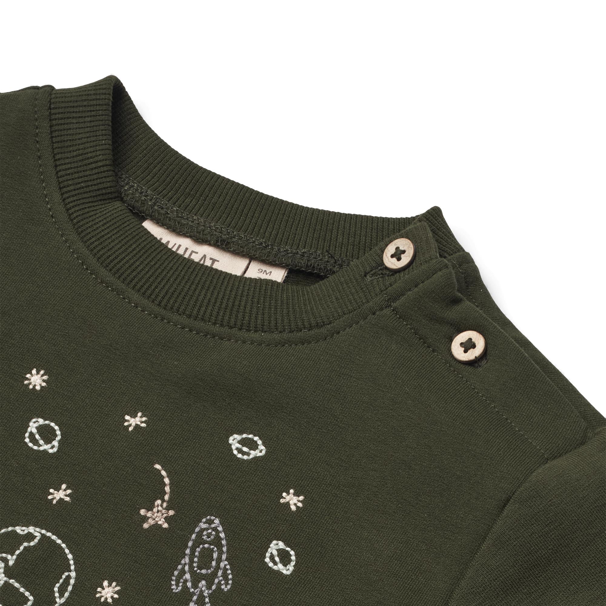 Wheat Sweatshirt Space Embroidery Baby