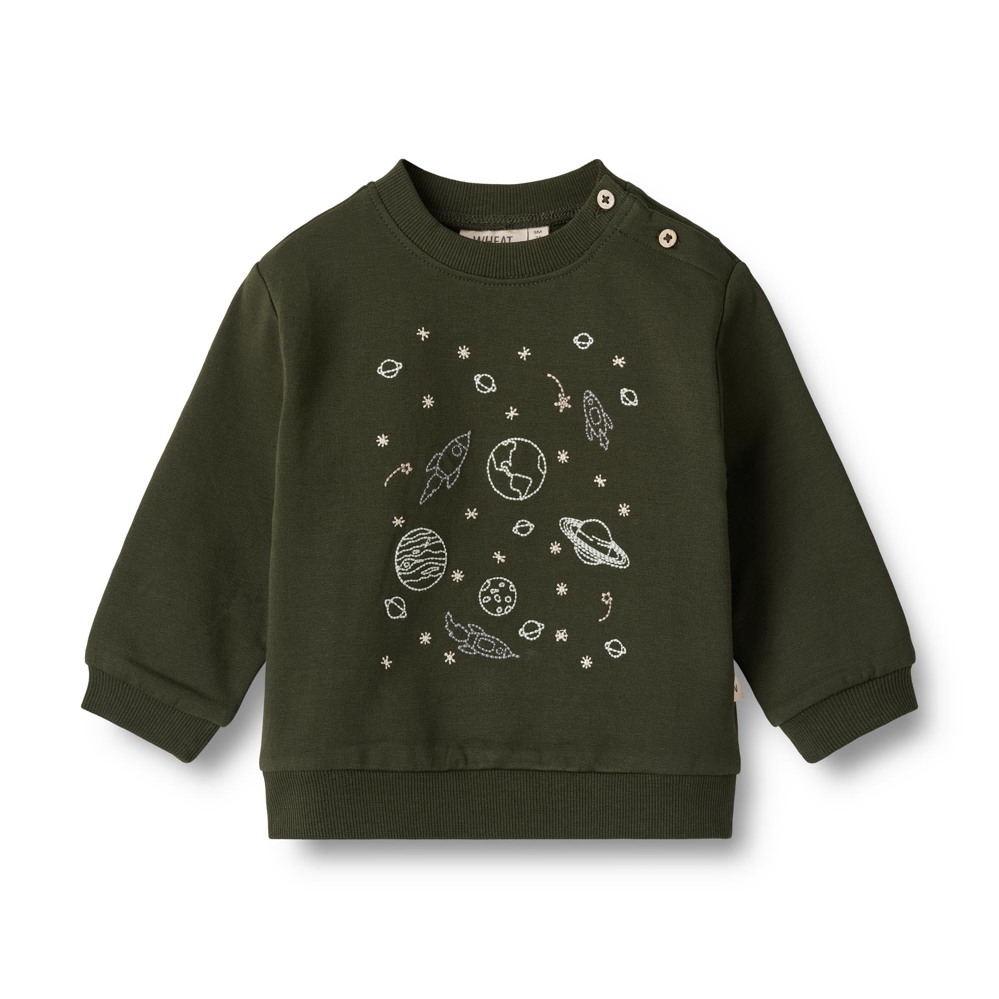 Wheat Sweatshirt Space Embroidery Baby