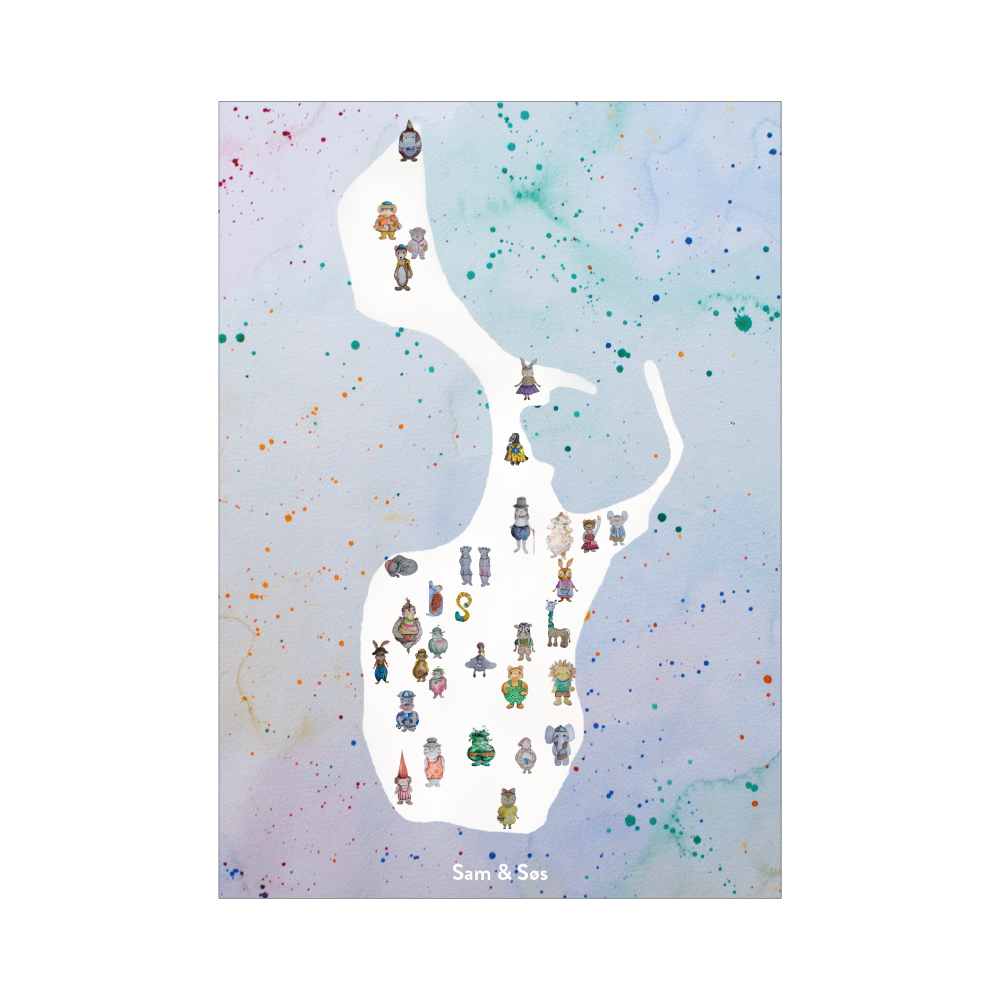 Sam & Søs Plakat Kort over Samsø no. 2